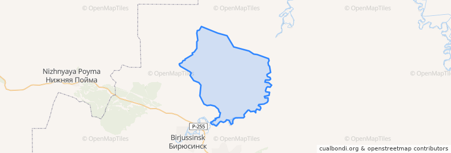 Mapa de ubicacion de Нижнезаимское сельское поселение.