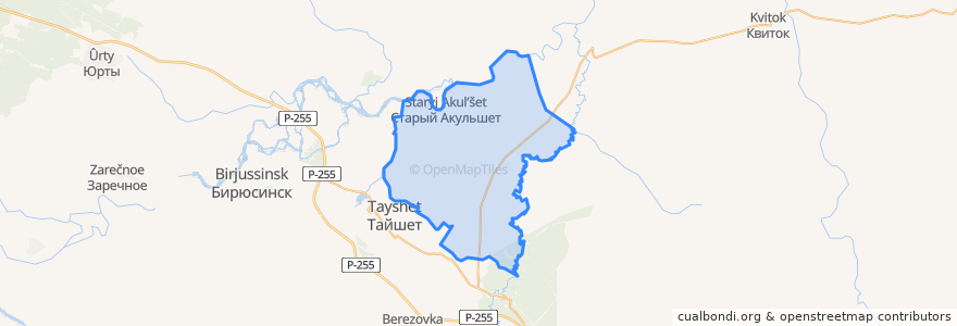 Mapa de ubicacion de Старо-Акульшетское сельское поселение.