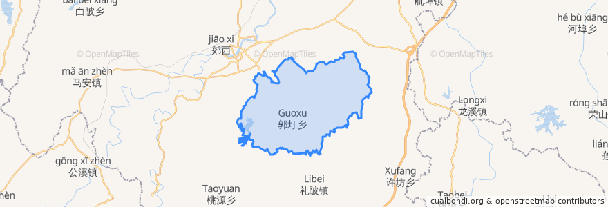 Mapa de ubicacion de Guoxu.