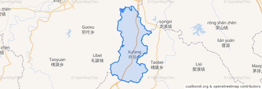 Mapa de ubicacion de Xufang.