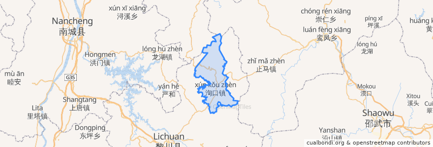 Mapa de ubicacion de 洵口镇.