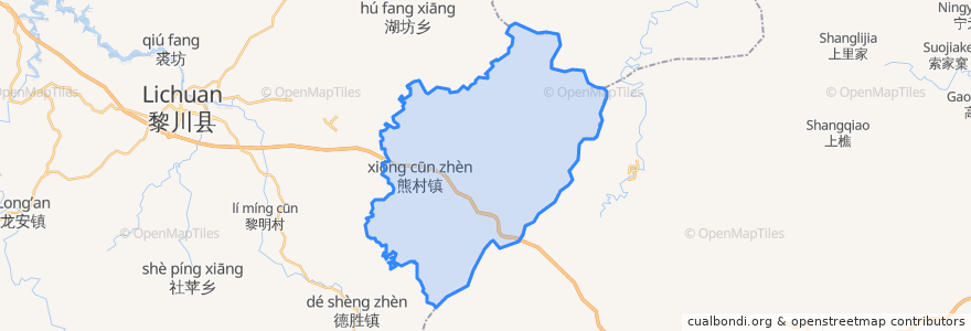 Mapa de ubicacion de 熊村镇.