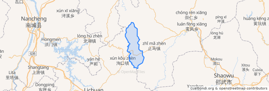 Mapa de ubicacion de Houcun.