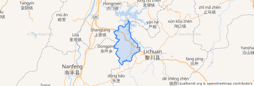 Mapa de ubicacion de 中田乡.