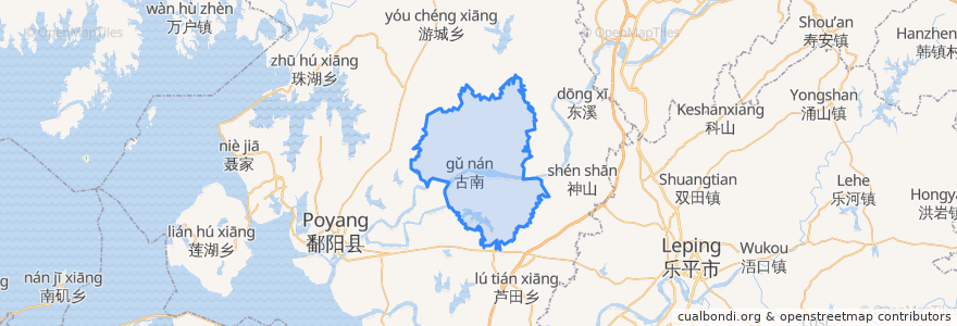 Mapa de ubicacion de Guxiandu.