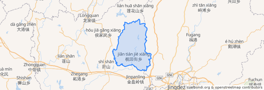 Mapa de ubicacion de Jiantianjie.