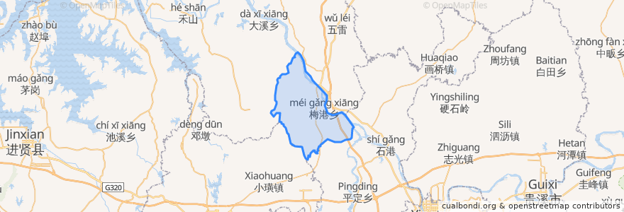 Mapa de ubicacion de 梅港乡.