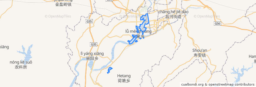 Mapa de ubicacion de Xijiao Subdistrict.