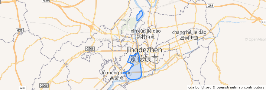 Mapa de ubicacion de Xinfeng Subdistrict.