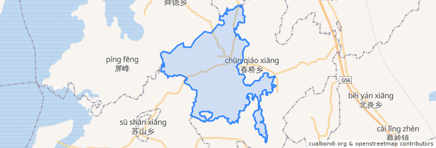 Mapa de ubicacion de Liufang.
