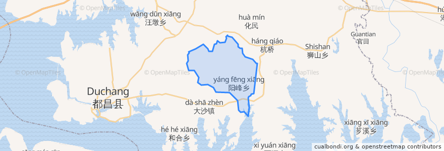 Mapa de ubicacion de Yangfeng.
