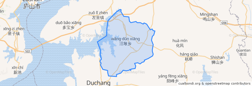 Mapa de ubicacion de 汪墩乡.