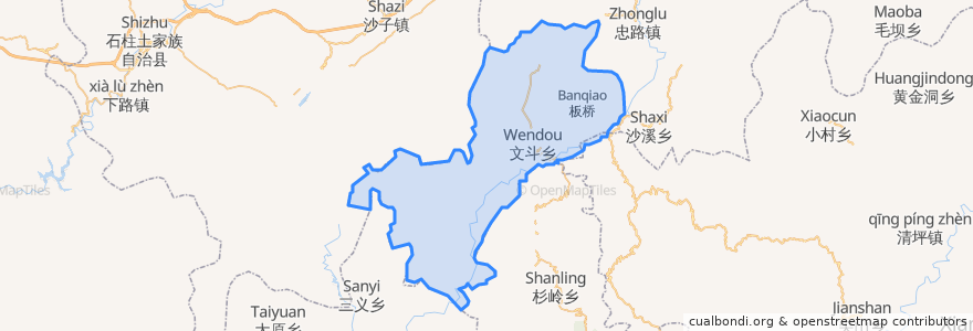 Mapa de ubicacion de Wendou.