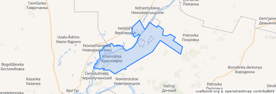 Mapa de ubicacion de Красноярское сельское поселение.