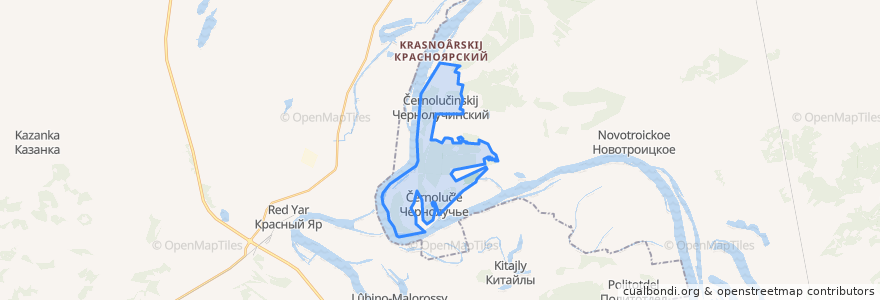 Mapa de ubicacion de Чернолучинское городское поселение.