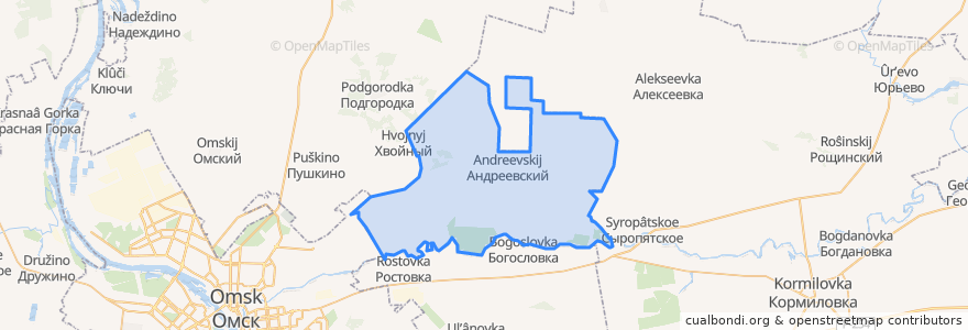 Mapa de ubicacion de Андреевское сельское поселение.