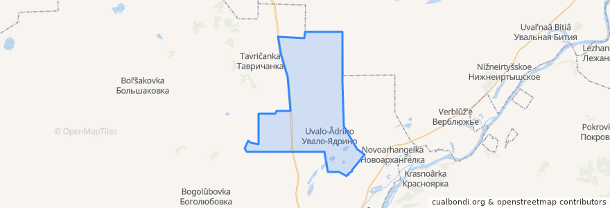 Mapa de ubicacion de Увало-Ядринское сельское поселение.