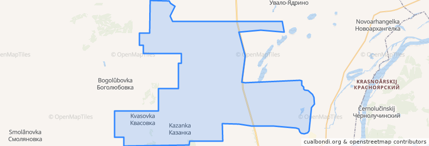 Mapa de ubicacion de Казанское сельское поселение.