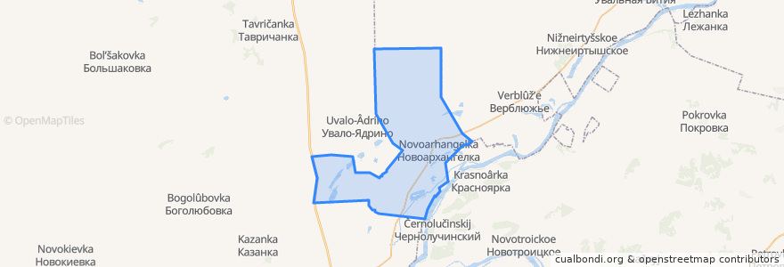 Mapa de ubicacion de Новоархангельское сельское поселение.