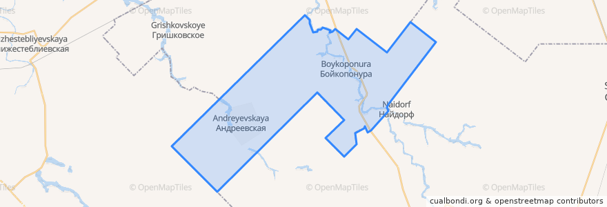Mapa de ubicacion de Бойкопонурское сельское поселение.