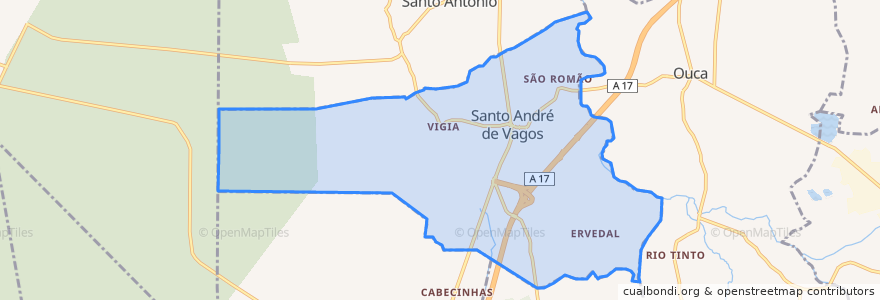 Mapa de ubicacion de Santo André de Vagos.