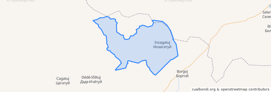 Mapa de ubicacion de Инзагатуйское сельское поселение.
