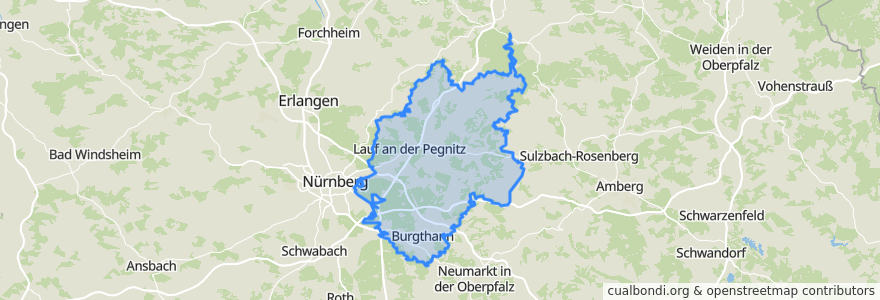 Mapa de ubicacion de Nuremberg-Campagne.