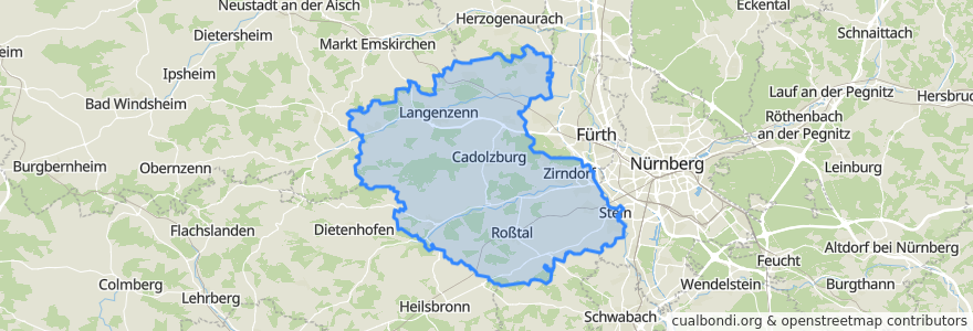Mapa de ubicacion de Fürth (arrondissement).