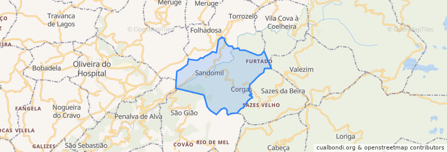 Mapa de ubicacion de Sandomil.