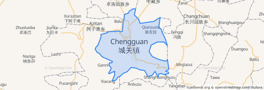 Mapa de ubicacion de 城关镇.