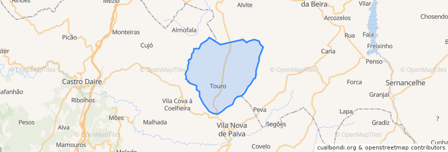 Mapa de ubicacion de Touro.
