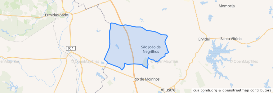 Mapa de ubicacion de São João de Negrilhos.