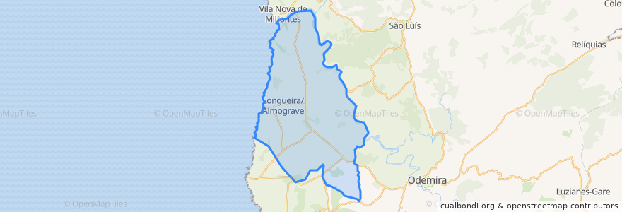 Mapa de ubicacion de Longueira/Almograve.