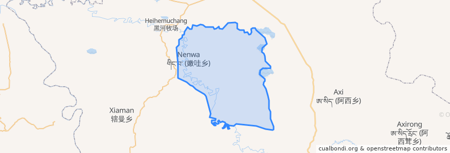 Mapa de ubicacion de གིང་བ་ 嫩哇乡.