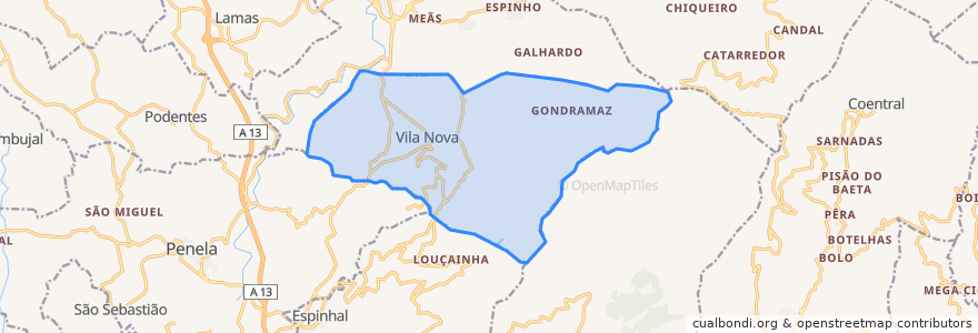 Mapa de ubicacion de Vila Nova.