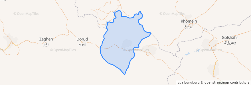 Mapa de ubicacion de Azna County.