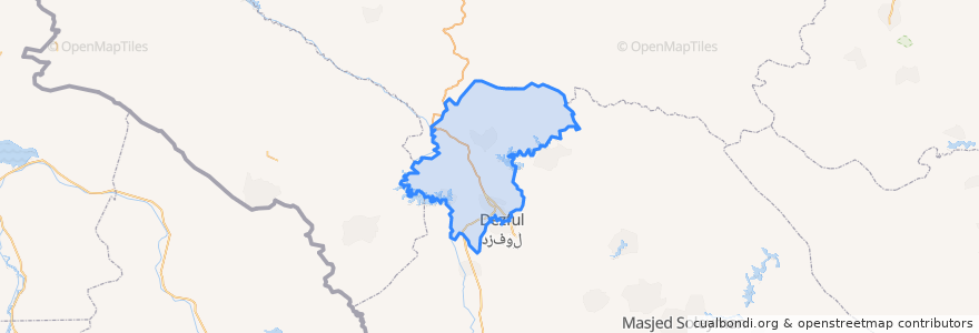 Mapa de ubicacion de Andimeshk County.