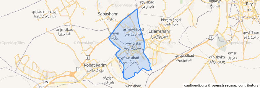 Mapa de ubicacion de Baharestan County.