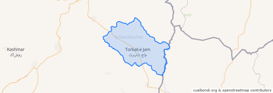 Mapa de ubicacion de Torbat-e-jam County.