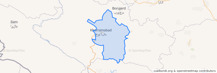 Mapa de ubicacion de Khorramabad County.
