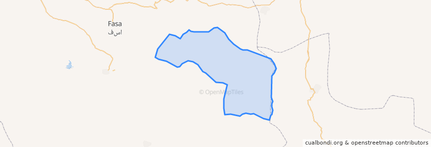 Mapa de ubicacion de Darab County.