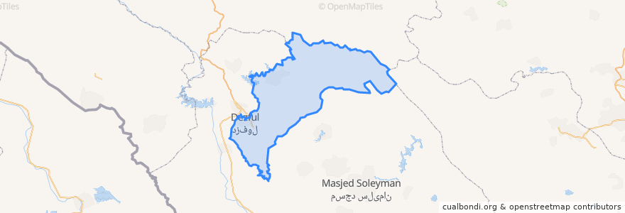 Mapa de ubicacion de Dezful County.