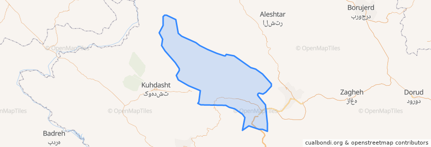 Mapa de ubicacion de Chegeni county.