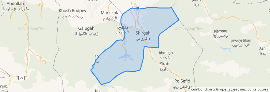 Mapa de ubicacion de North Savadkuh County.