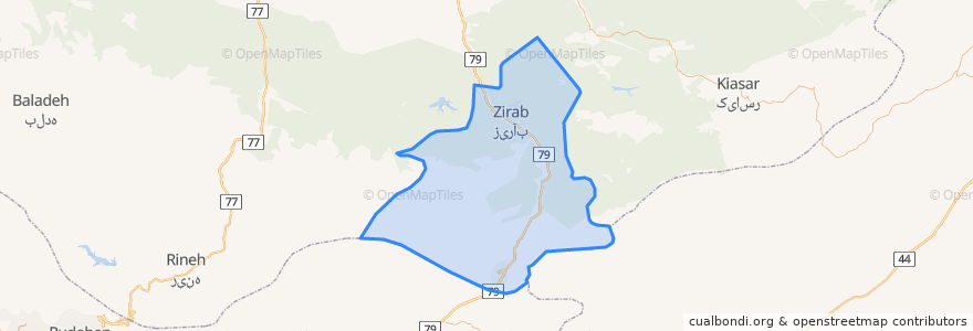 Mapa de ubicacion de Savadkuh County.