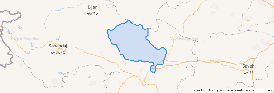 Mapa de ubicacion de Kabutarahang County.