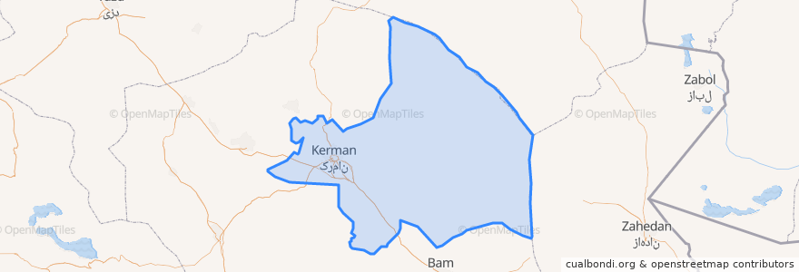 Mapa de ubicacion de Kerman County.