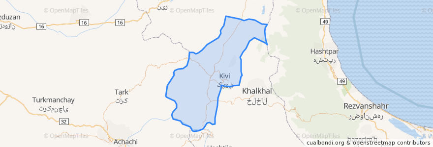 Mapa de ubicacion de Kosar County.
