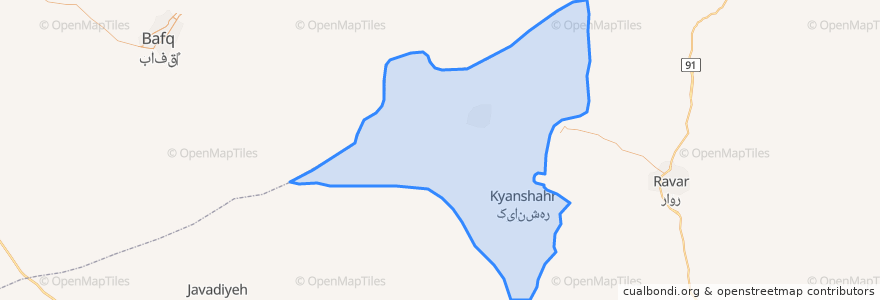Mapa de ubicacion de Kuhbanan County.