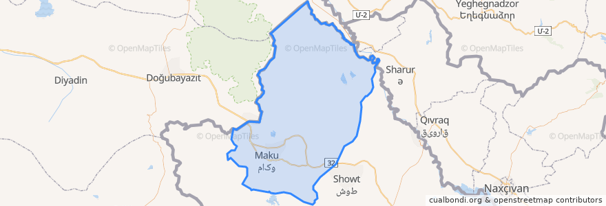 Mapa de ubicacion de Maku County.